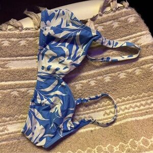 Roxy Blue and White Bikini Top